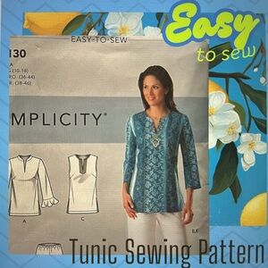 Simplicity Sewing Patern Women’s TunicTop, skirt and shirt, Easy to Sew S9130